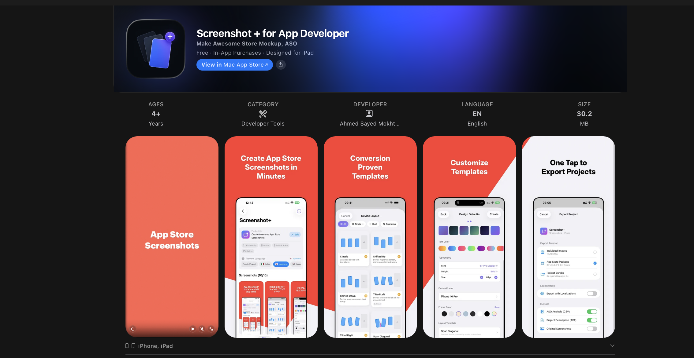 Screenshot + for App Developer - Main product screenshot demonstrating key features and user interface