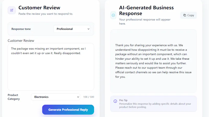 Oizmo Review Reply screenshot 2