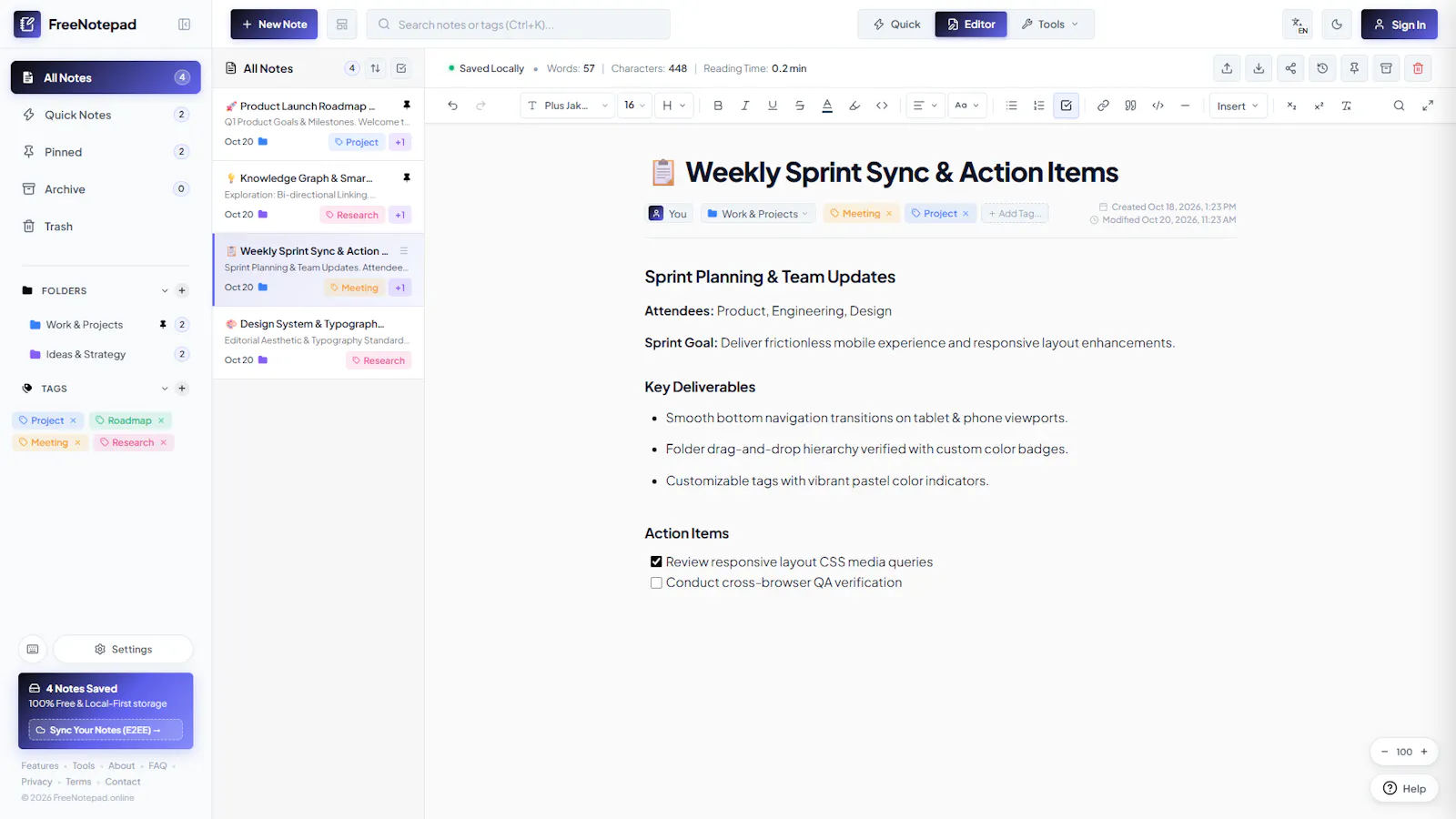 Free Notepad screenshot 2