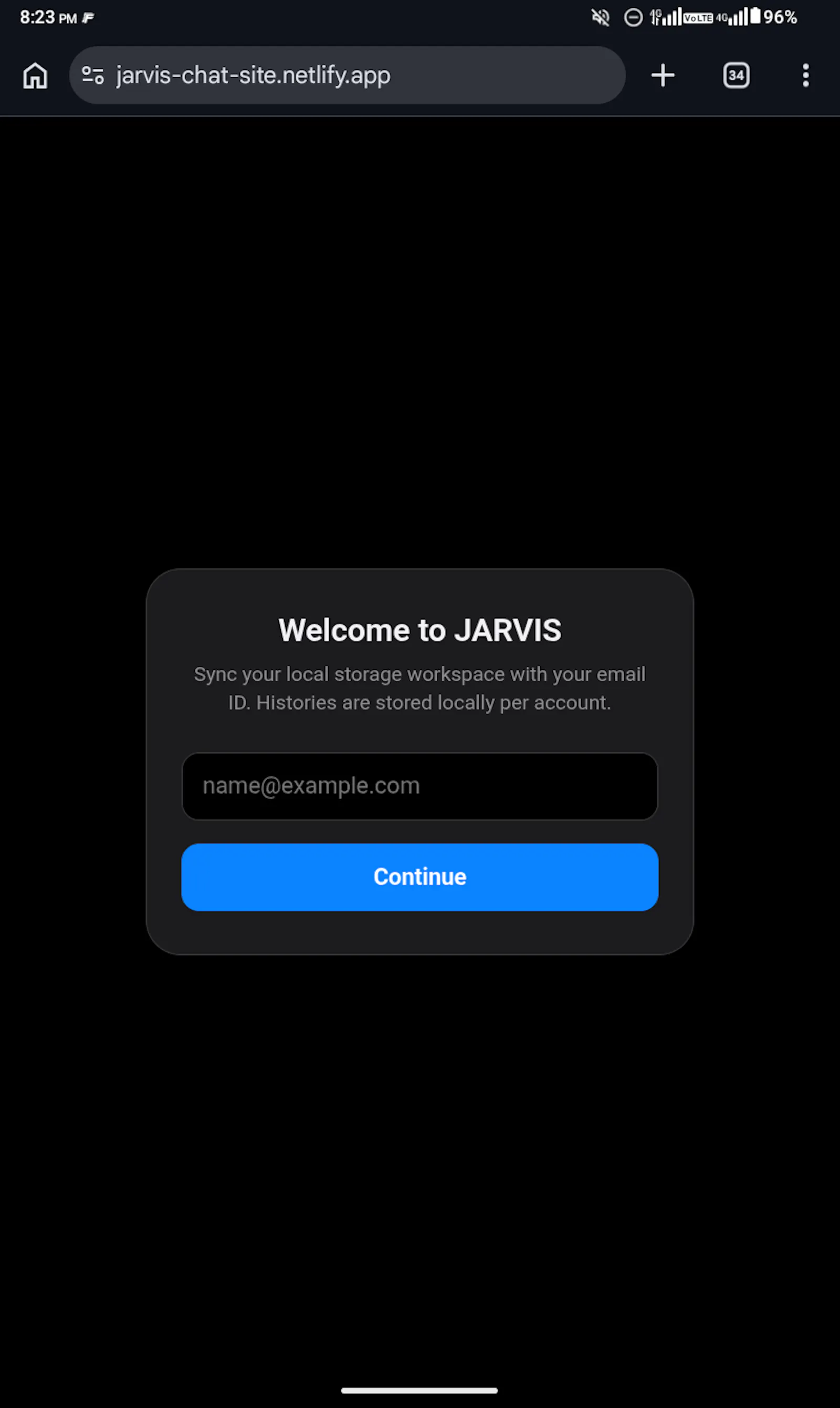 JARVIS Chat App screenshot 1