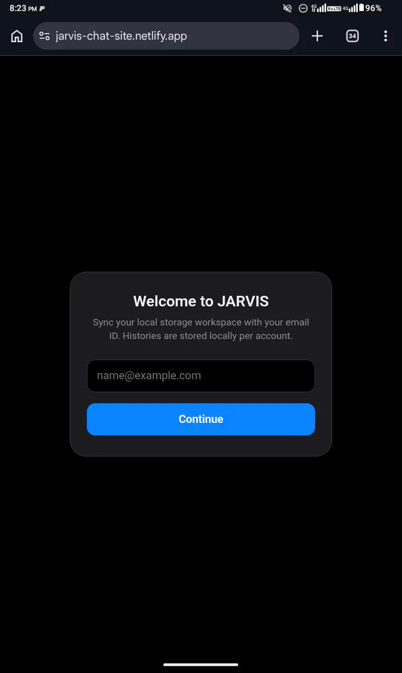 JARVIS Chat App screenshot 1