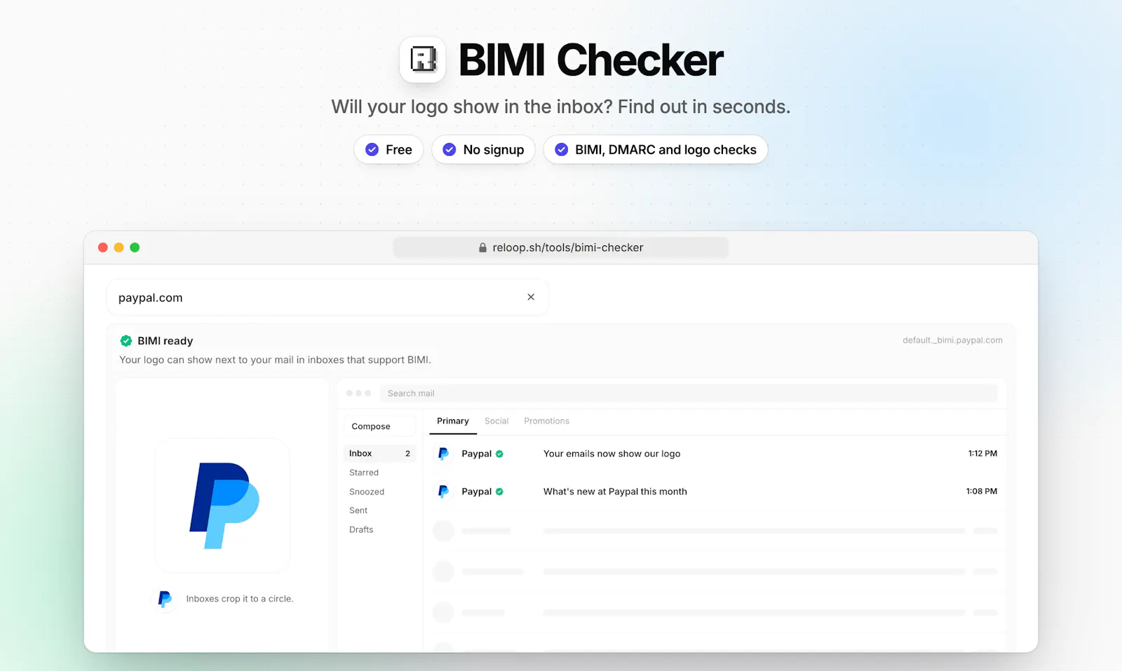 BIMI Checker by Reloop screenshot 2