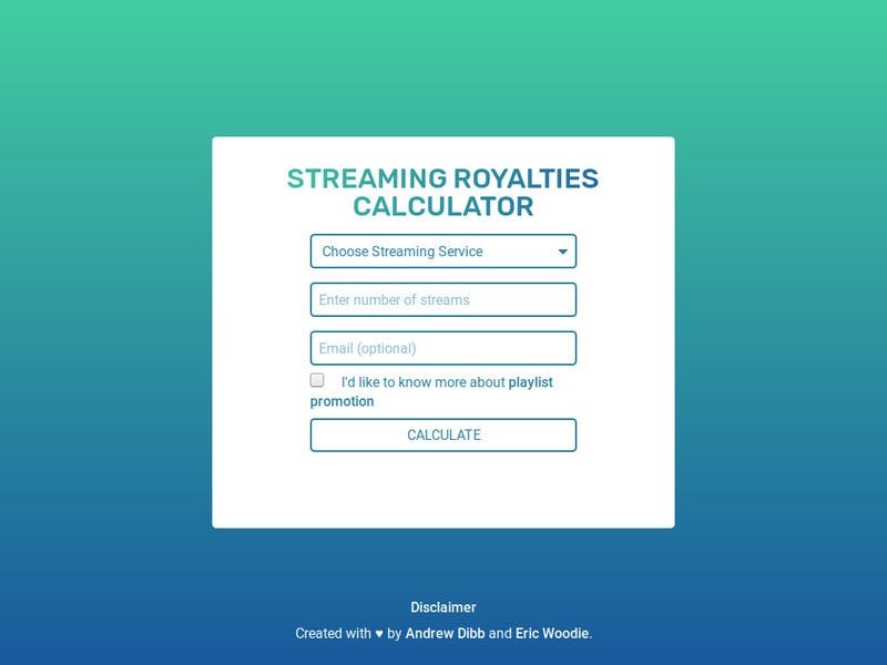 Streaming Royalties Calculator media 1