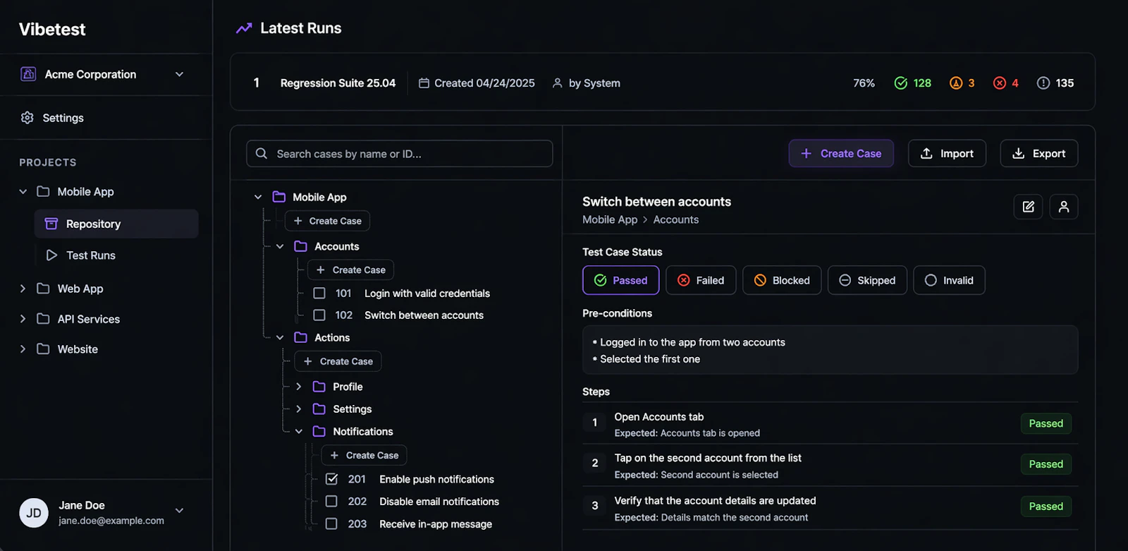 VibeTest screenshot 2