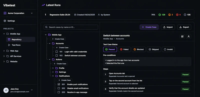 VibeTest screenshot 2