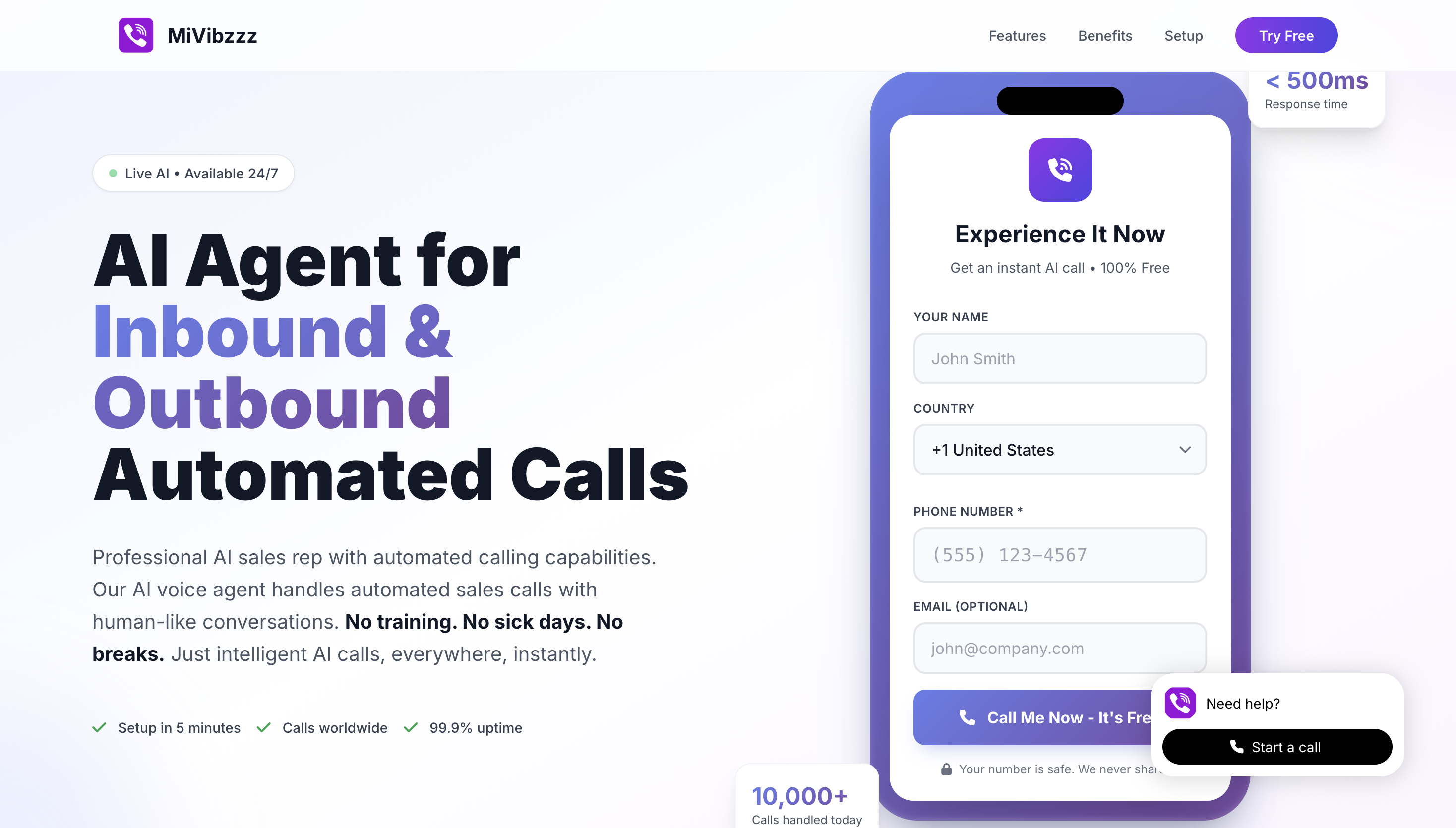 AI Voice Agent - Mivibzzz gallery image