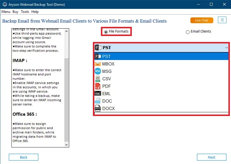 Media Alat Backup Webmail Aryson - Alat terbaik untuk sandarkan e -mel webmail ke pelbagai format fail 4