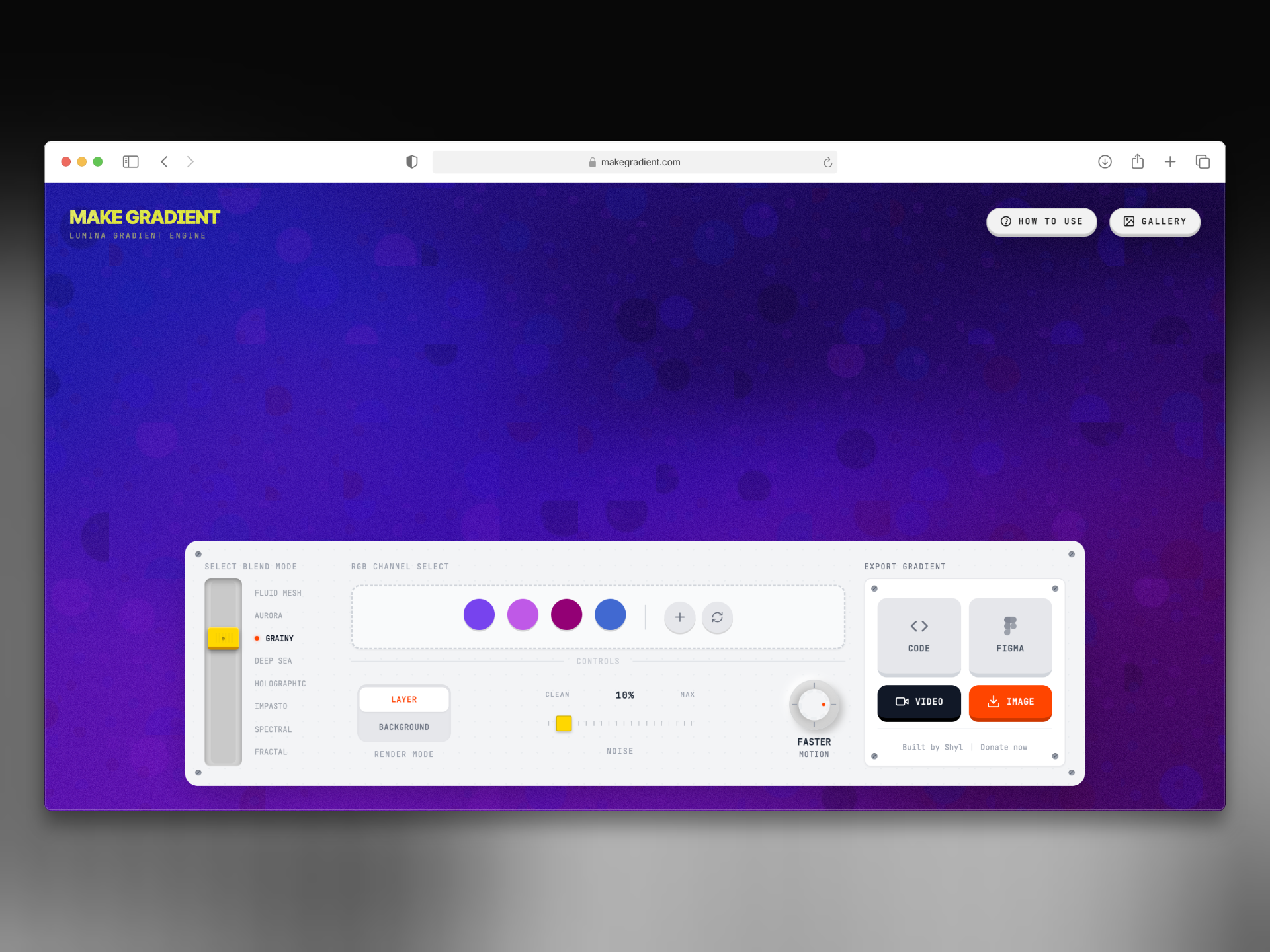 MakeGradient - Main product screenshot demonstrating key features and user interface
