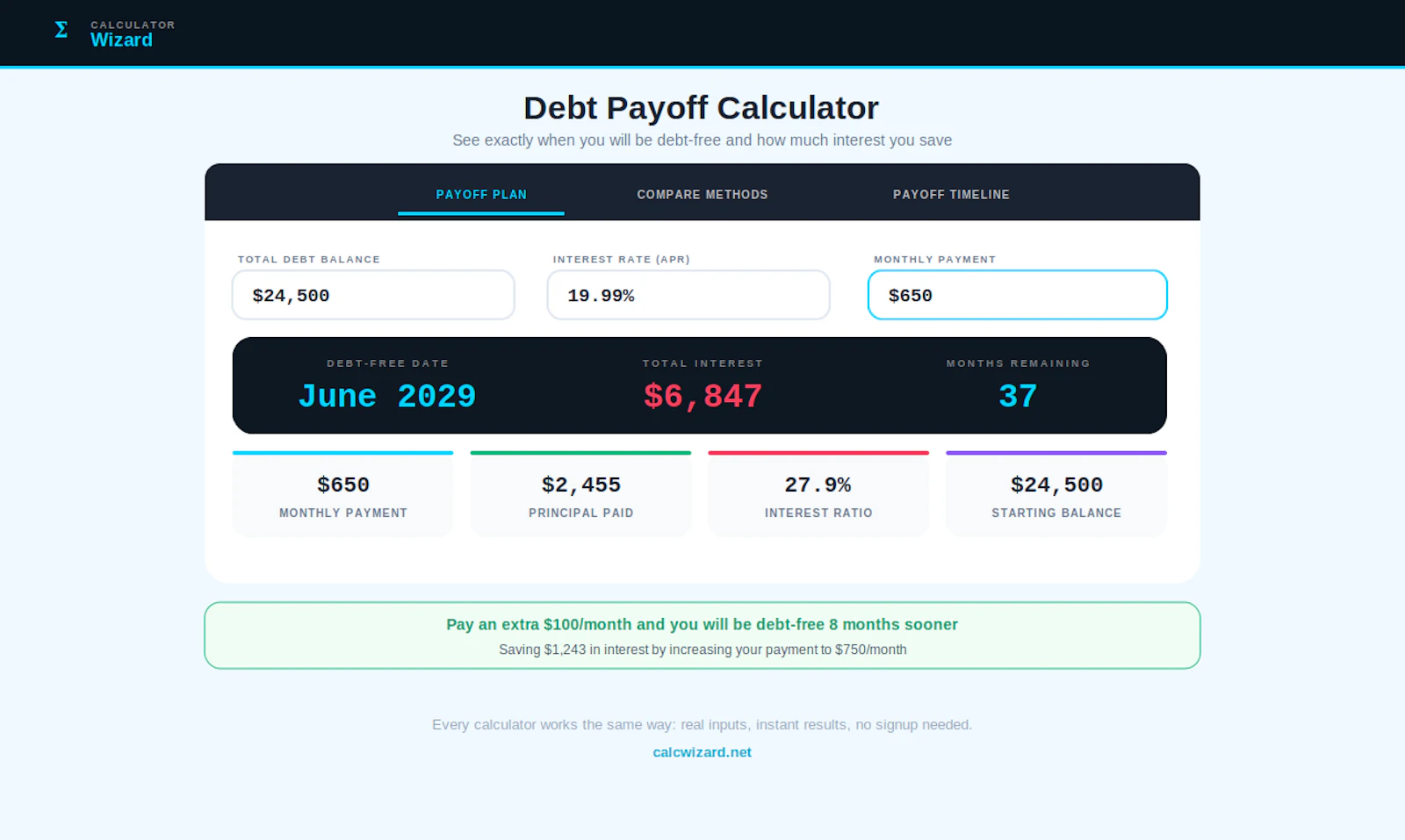 CalculatorWizard screenshot 2