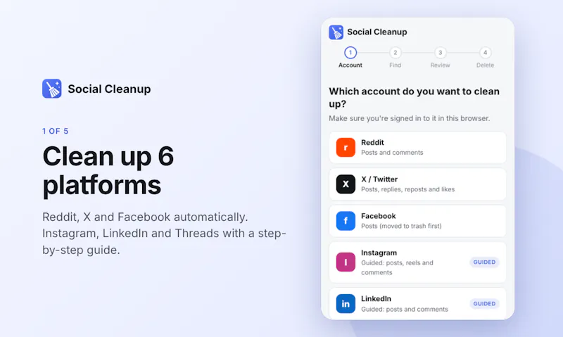 Social Cleanup screenshot 2
