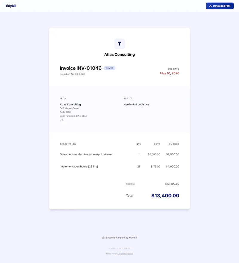 Tidybill screenshot 3