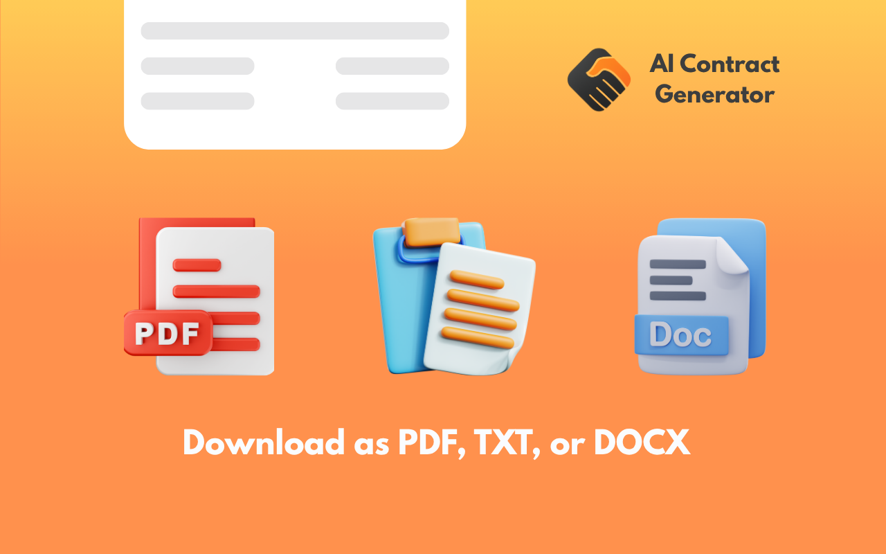 AI Contract Generator - Screenshot 2 showing product features and functionality