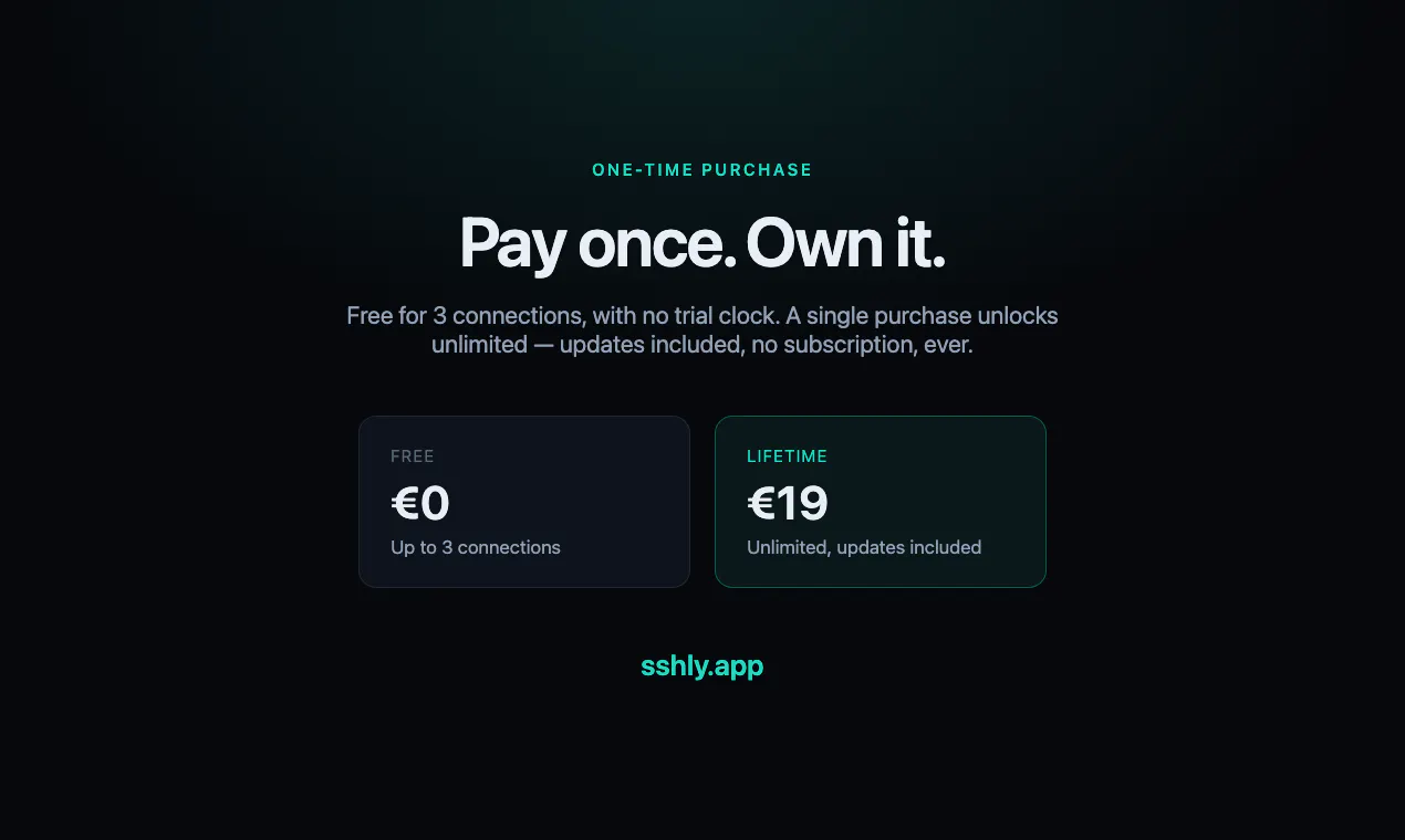 Sshly — SSH, made friendly. gallery image