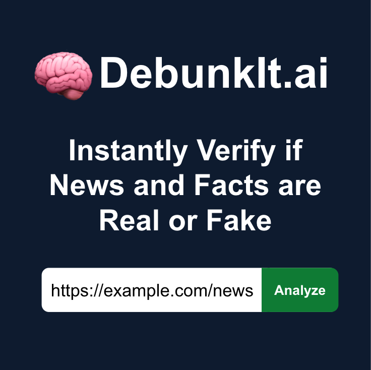 Debunkit.ai - Мгновенно проверяйте факты, новости и URL -адреса - нет учетной записи медиа 1