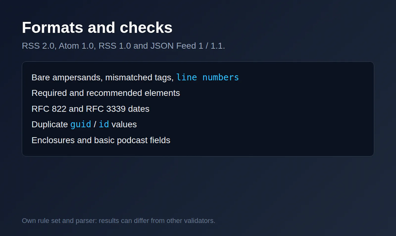 RSS/Atom Feed Validator API screenshot 1