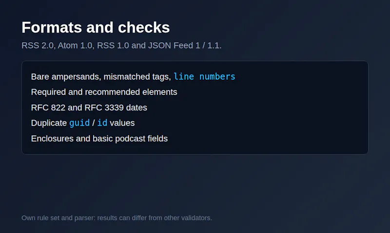 RSS/Atom Feed Validator API screenshot 1