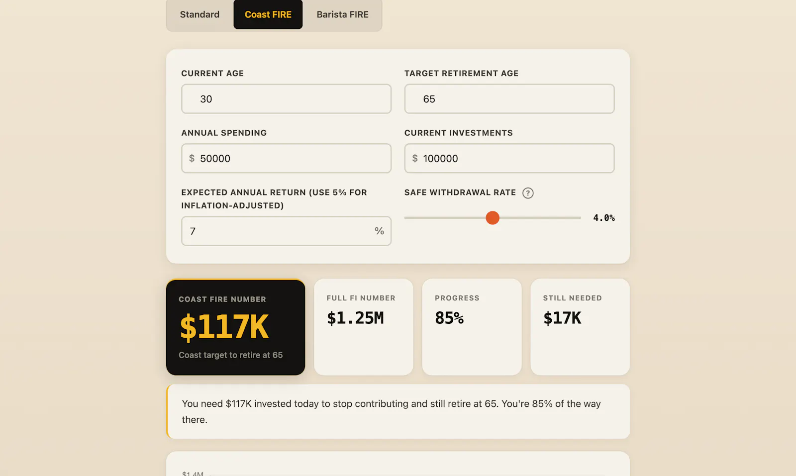 FIRECalculatorHQ screenshot 1
