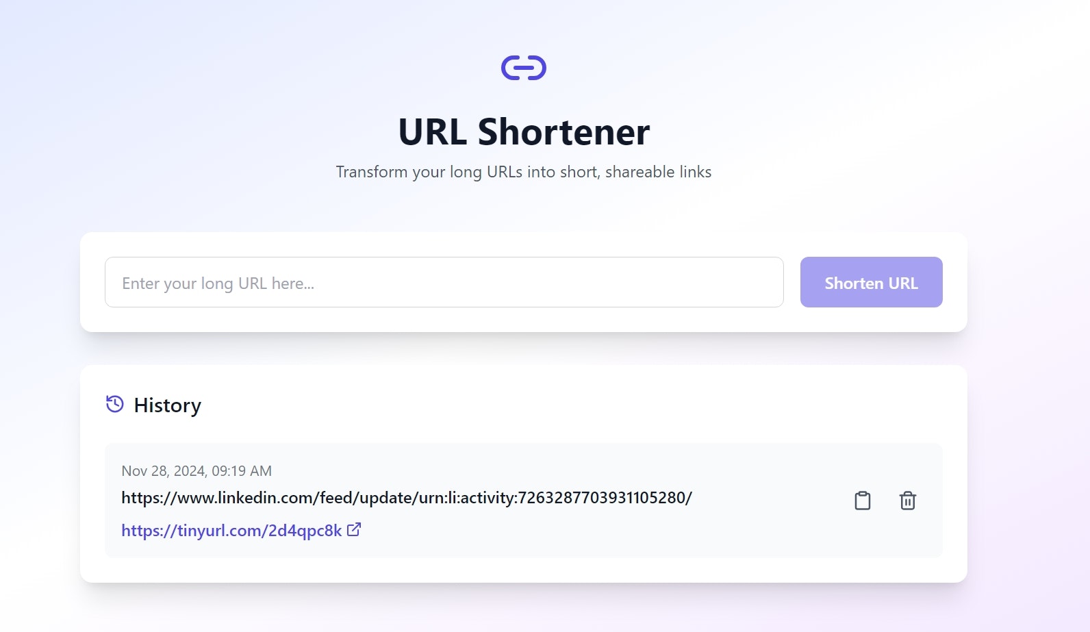 URL Shortener gallery image