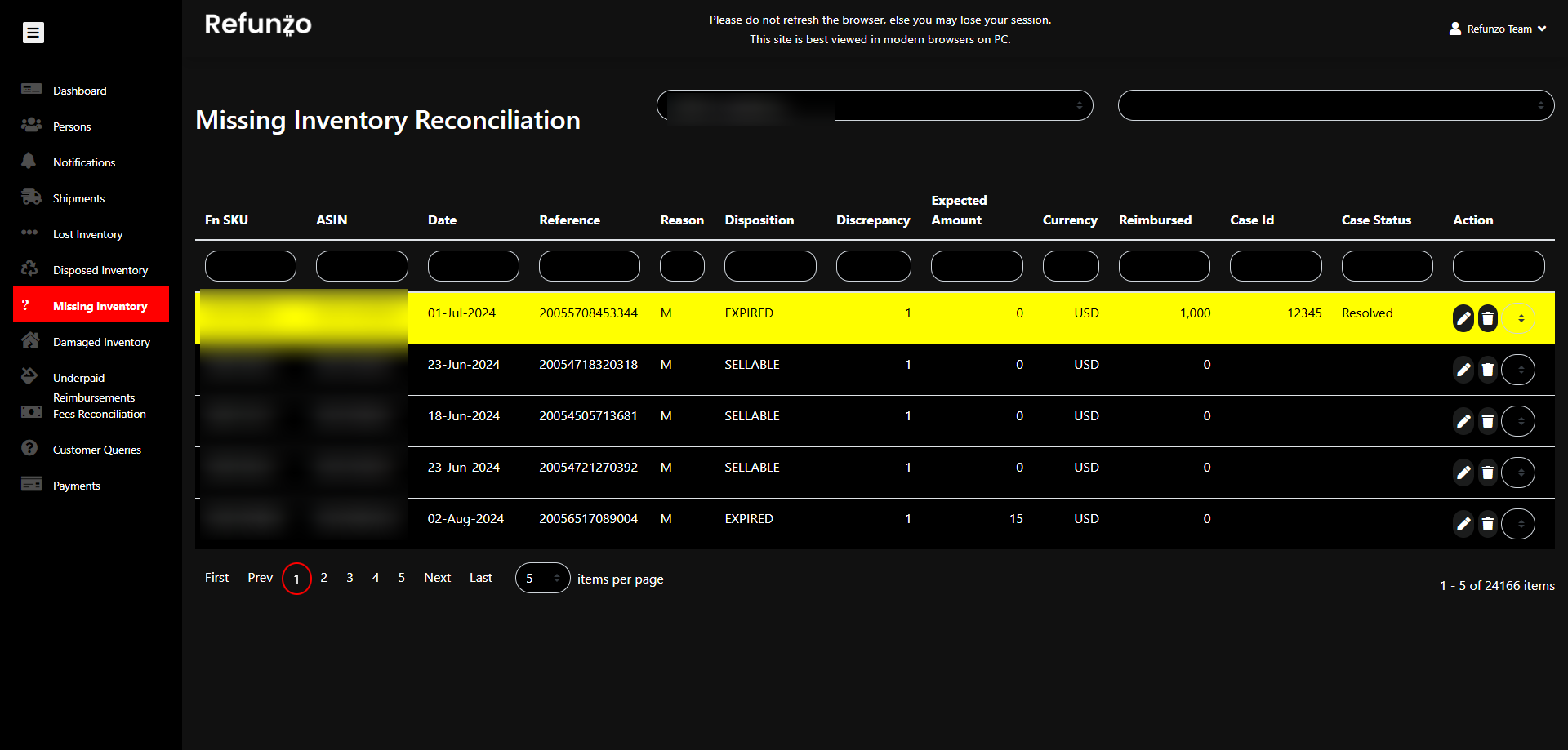 FBA Reimbursements Tool gallery image
