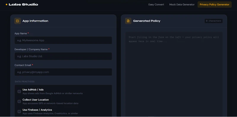 Free Privacy Policy Generator screenshot 2