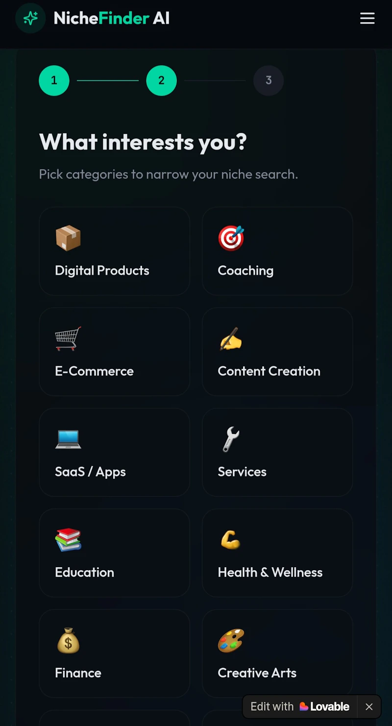 NicheFinder AI screenshot 2
