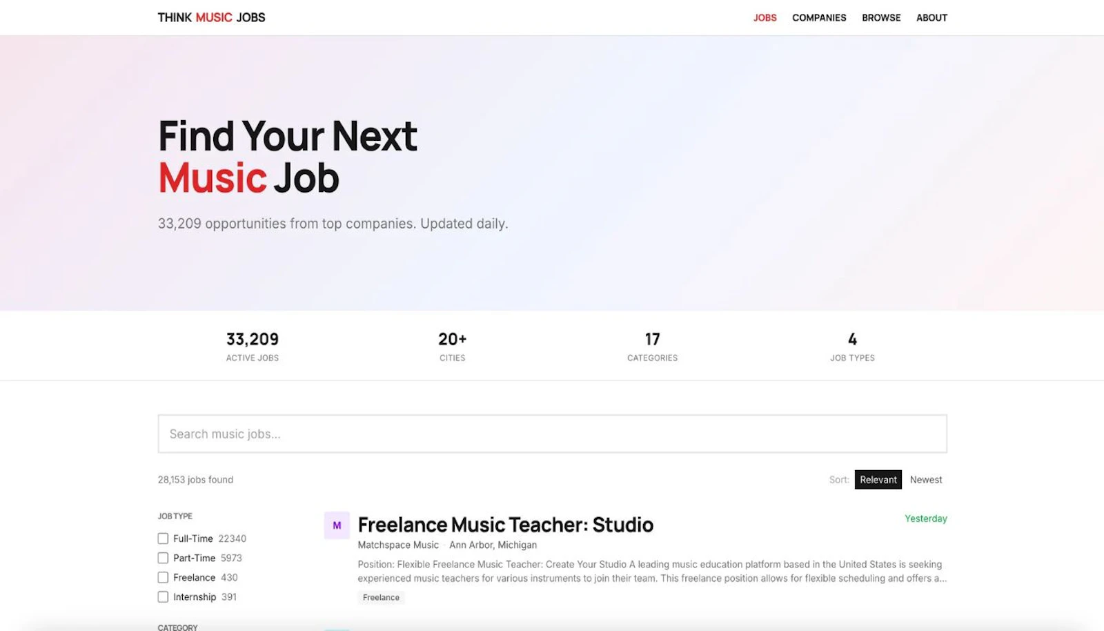 Think Music Jobs screenshot 1