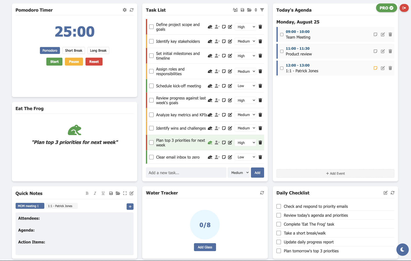 Daily Productivity Dashboard gallery image