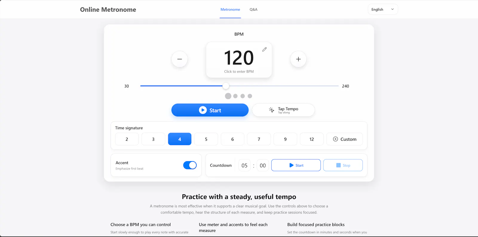 Free Online Metronome screenshot 1