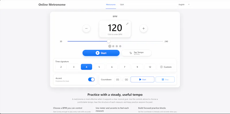 Free Online Metronome screenshot 1