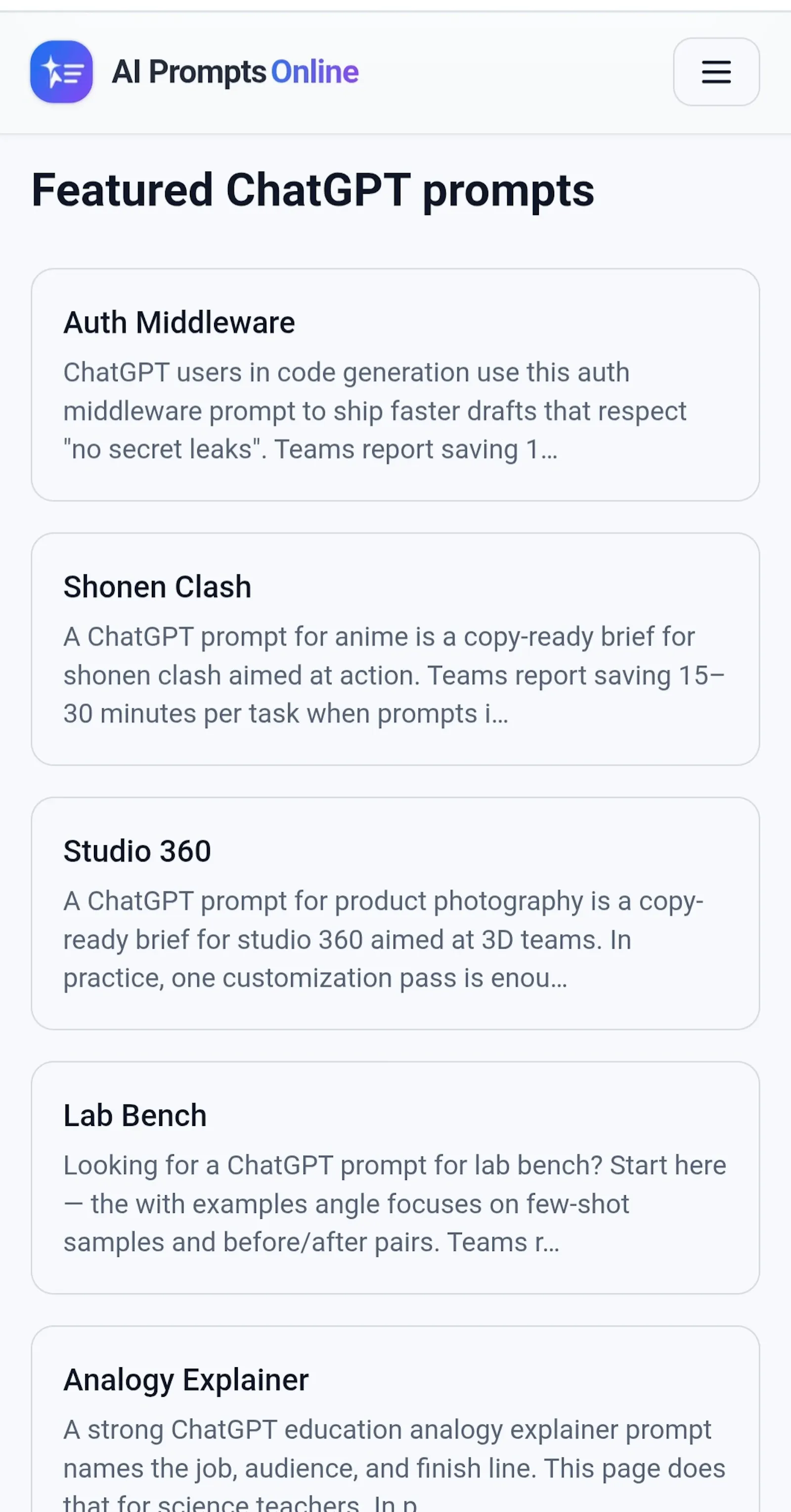 aipromptsonline screenshot 1