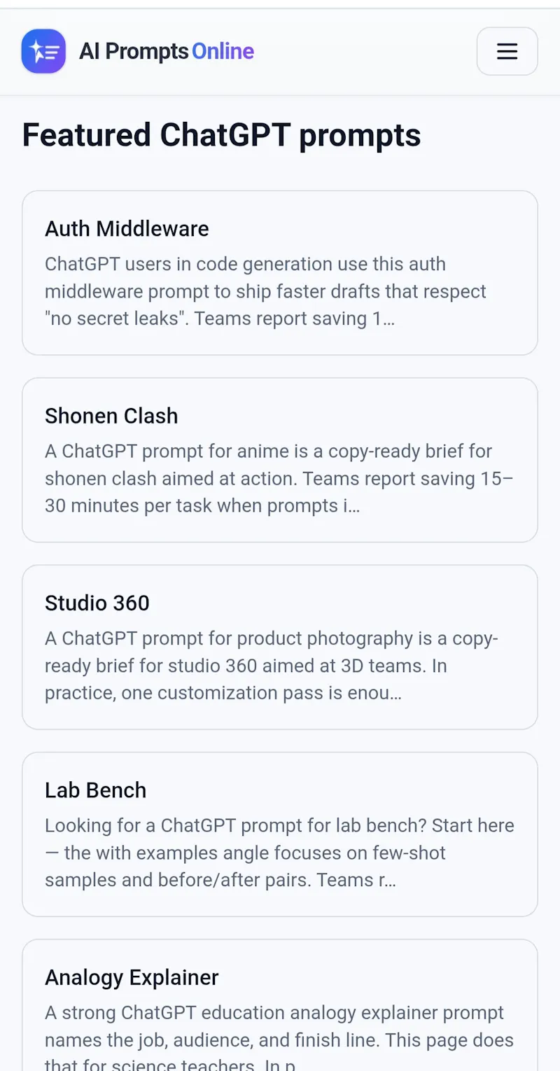 aipromptsonline screenshot 1