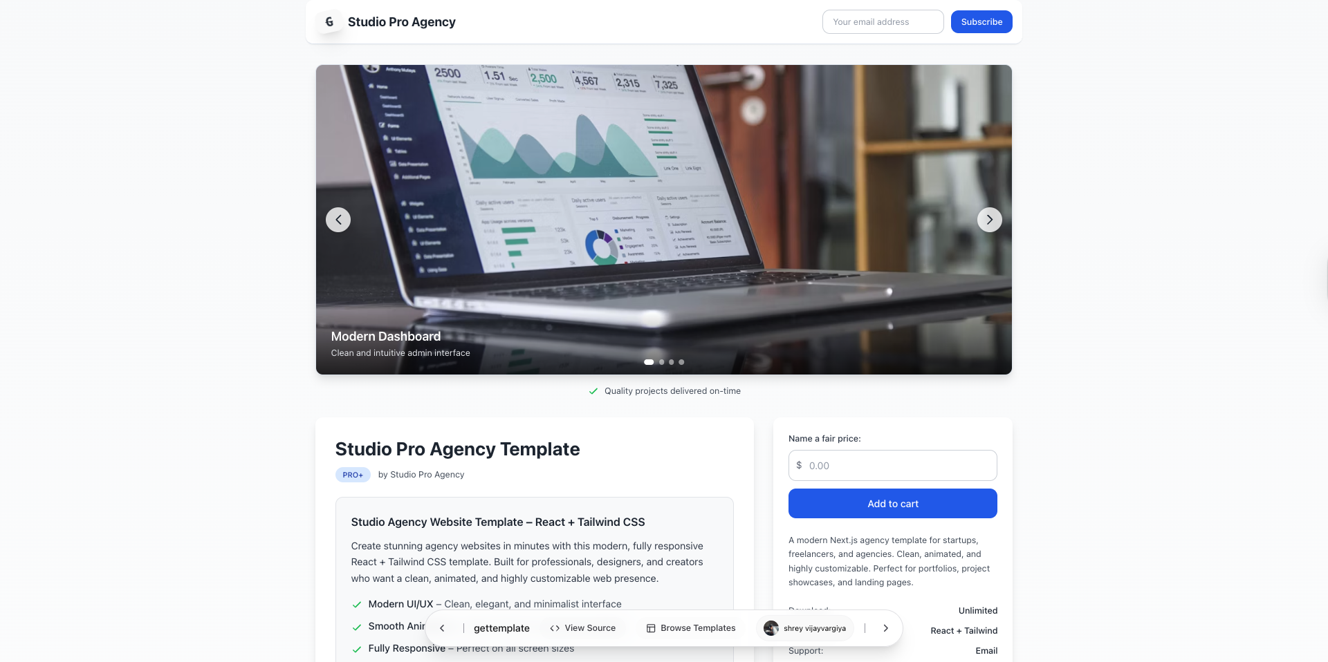 gettare - Modello di react e next.js, ispirazione per la costruzione di siti Web media 6