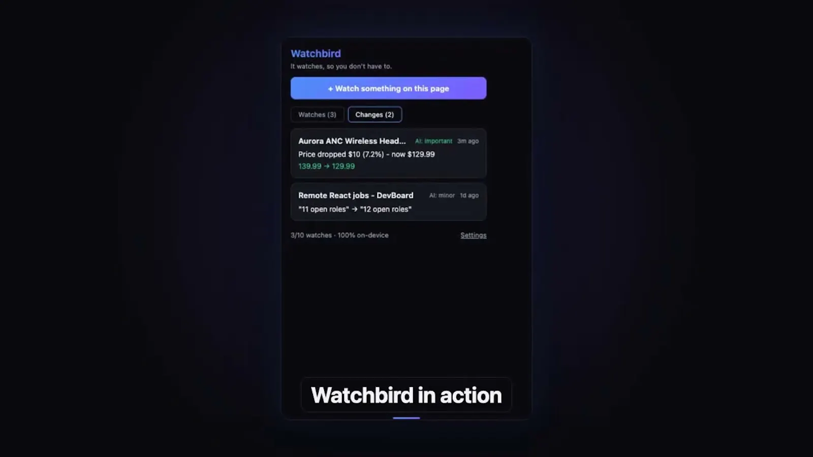 Watchbird screenshot 1 (video preview)