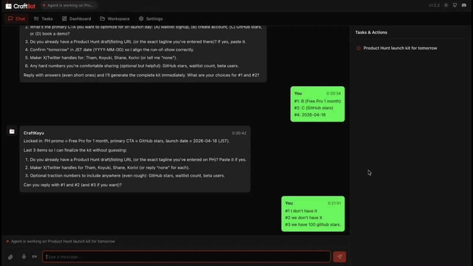 CraftBot screenshot 1 (video preview)