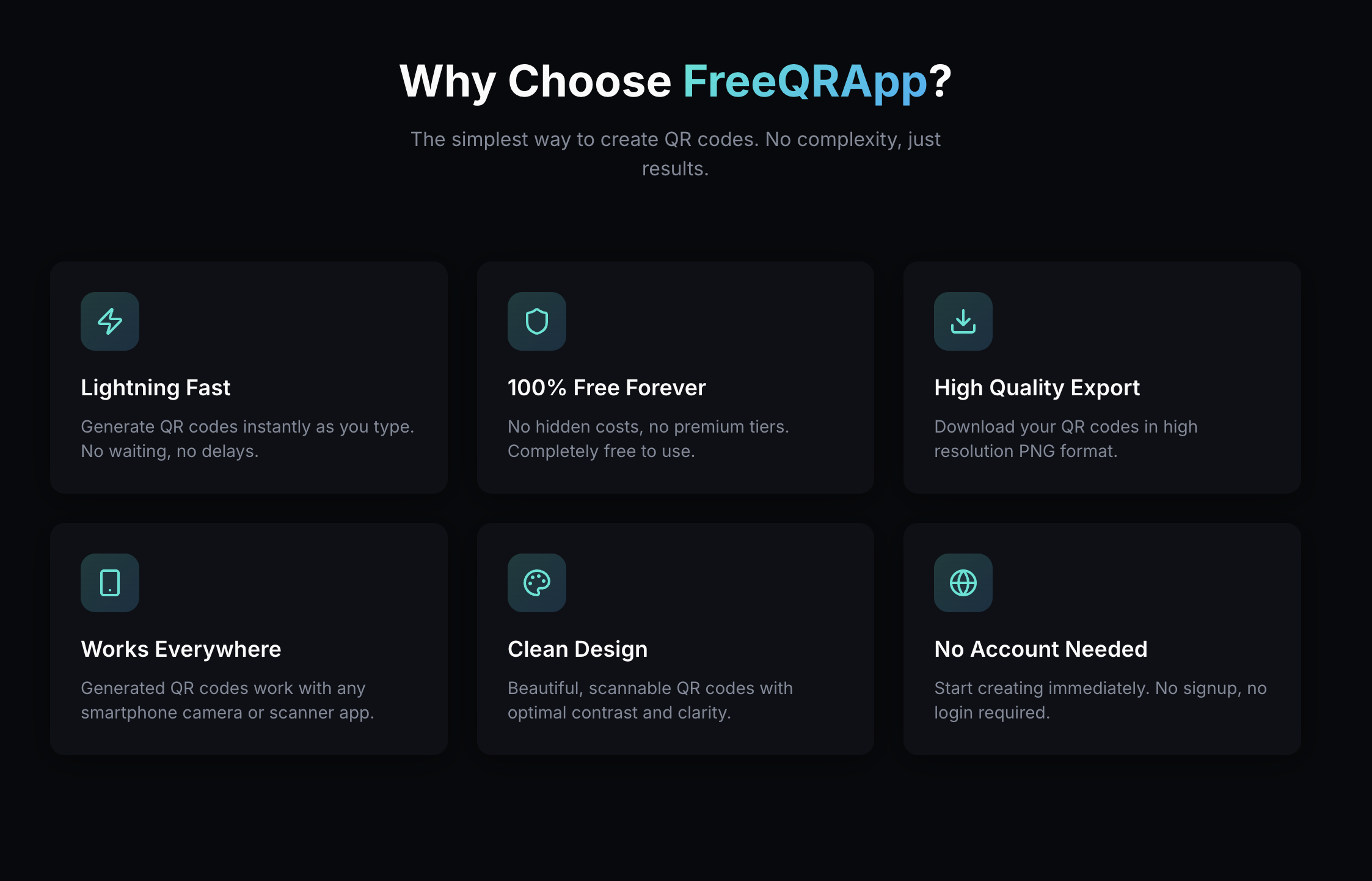 FreeQRApp - Screenshot 3 showing product features and functionality