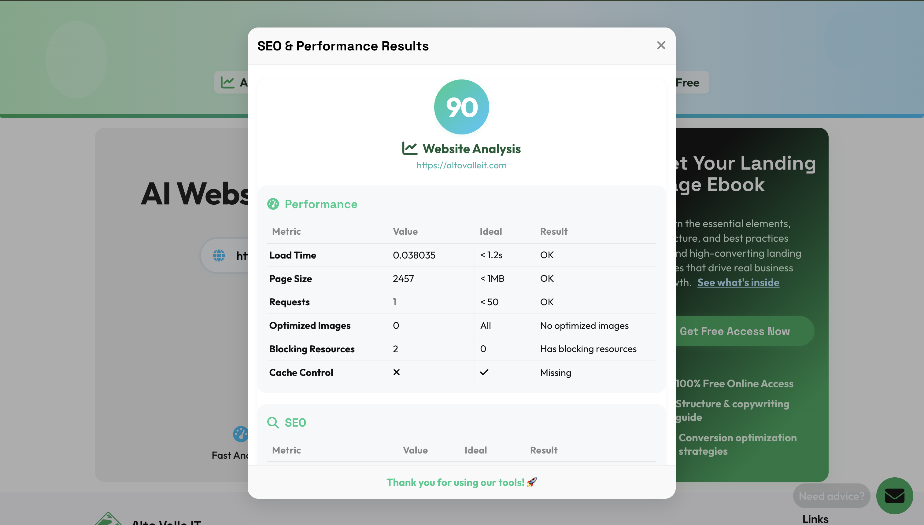 Free Website Analyzer Tool gallery image