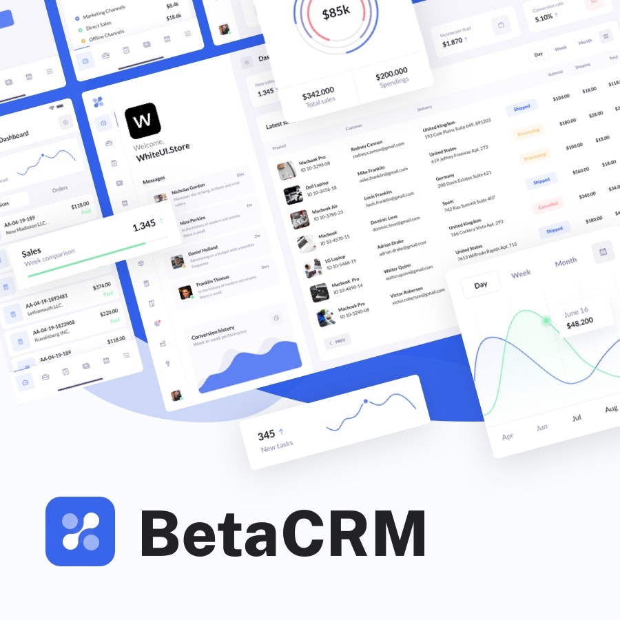 BetaCRM UI Kit for SaaS Dashboards