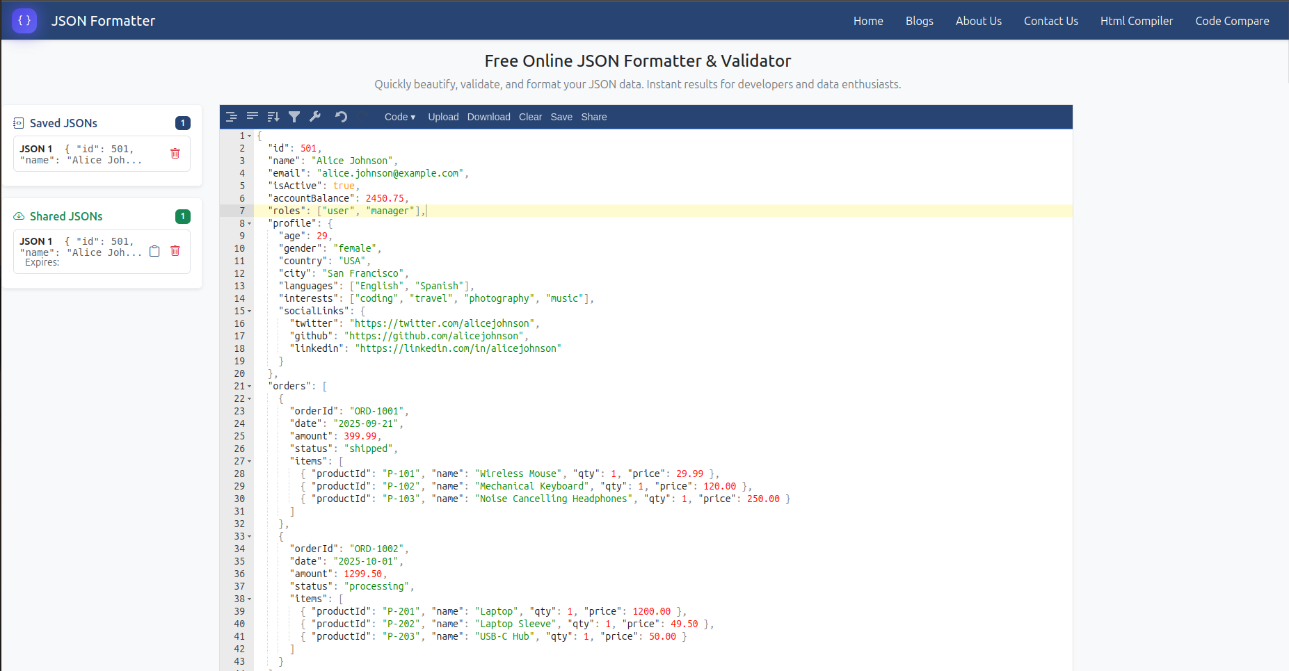 JSON Formatter & Validator gallery image