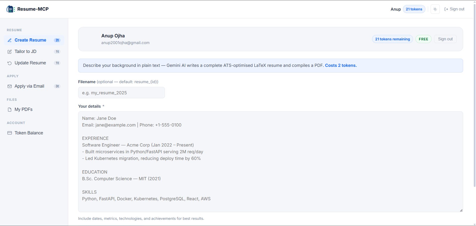 Resume (Resume-MCP) gallery image