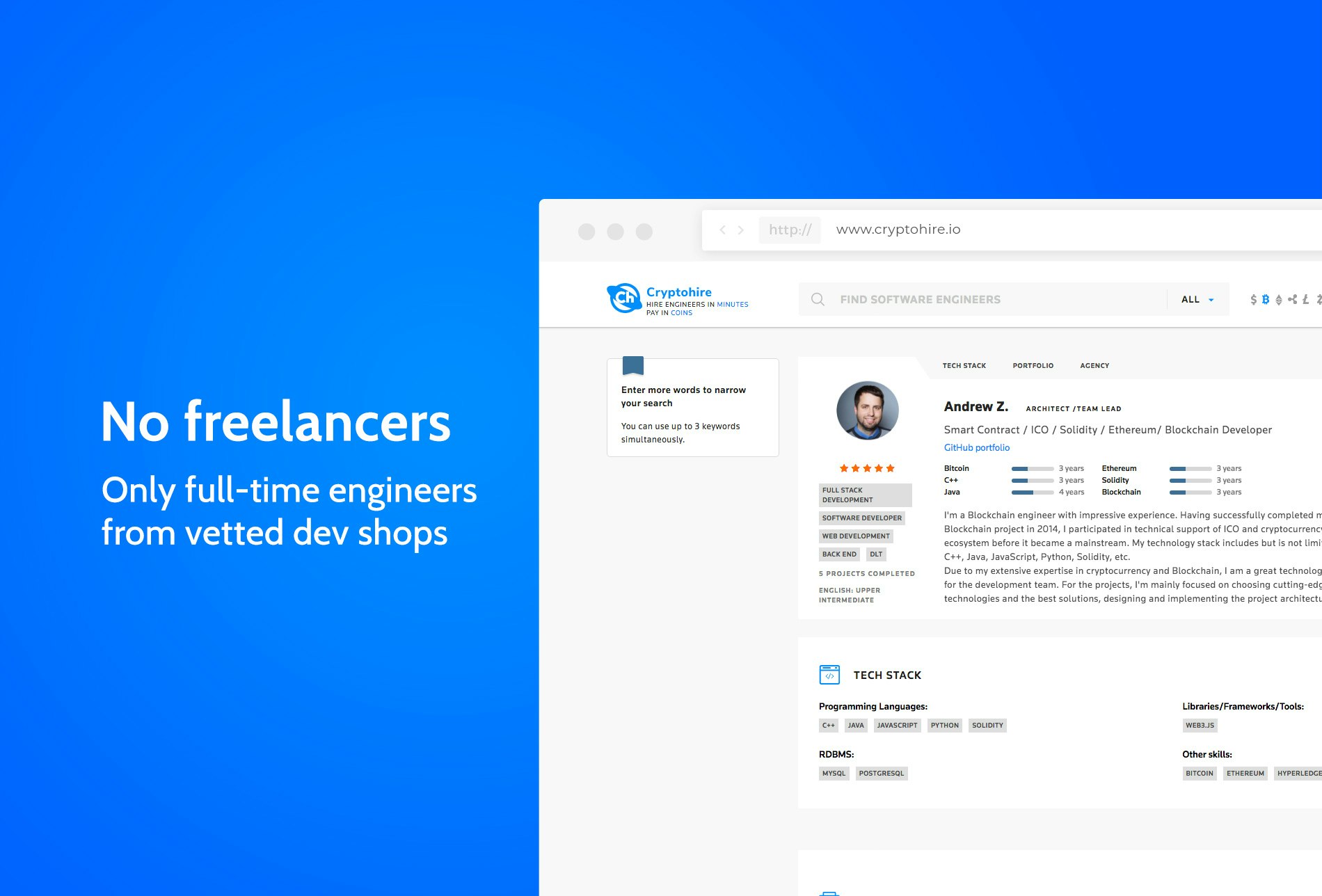 Cryptohire: Hire blockchain developers, pay them in crypto | Product Hunt