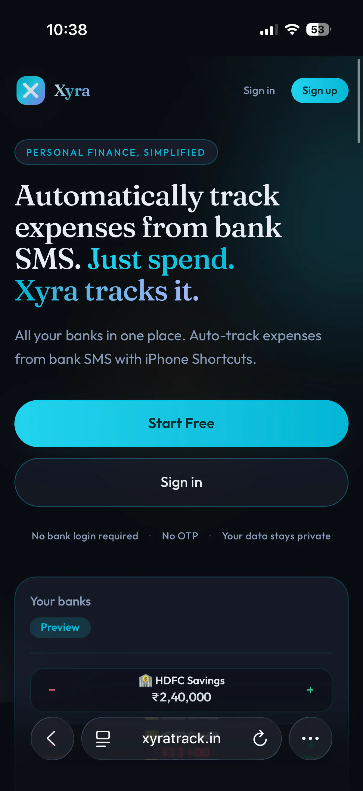 Xyra Track 제품 배너