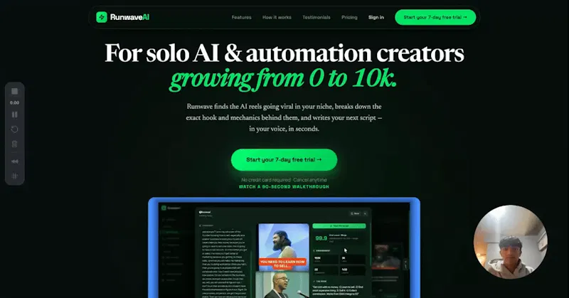 Runwave AI screenshot 1 (video preview)