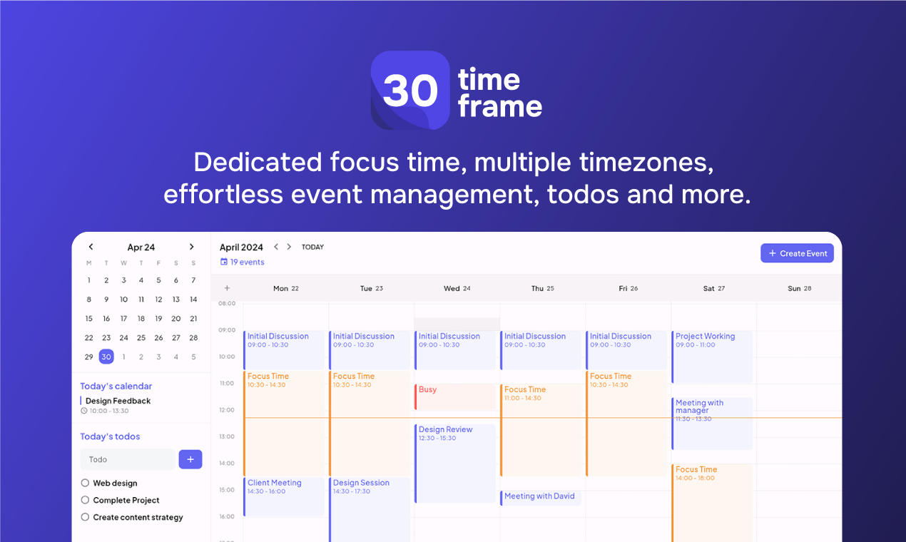 startuptile Timeframe-Productivity calendar with superpowers