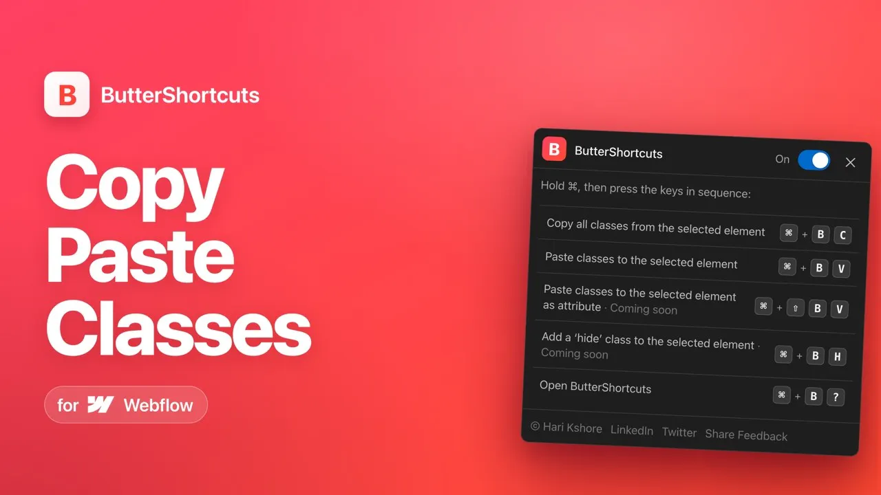 ButterShortcuts Extension for Webflow gallery image