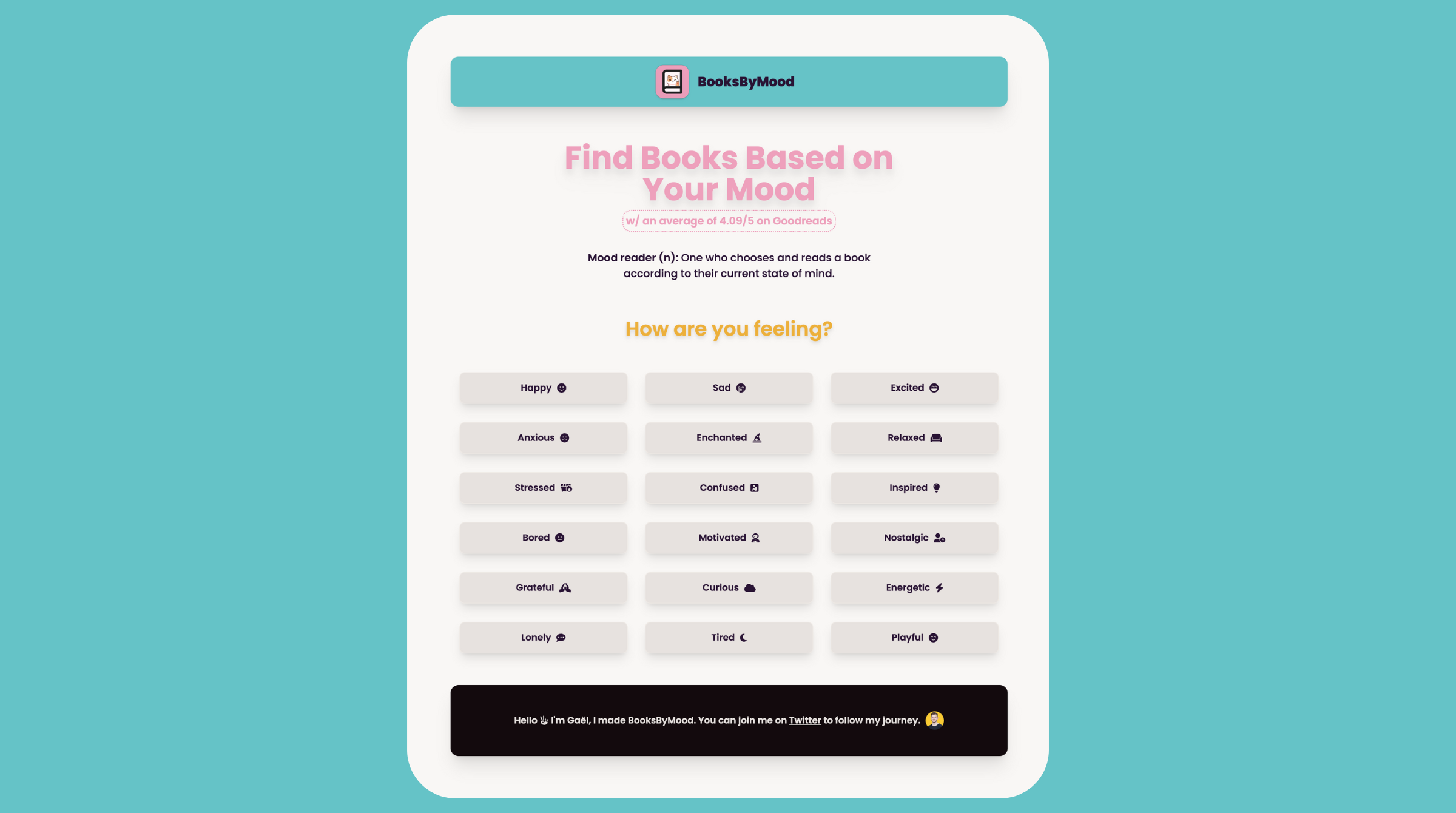 Booksbymood - 기분에 따라 책을 찾으십시오 미디어 3