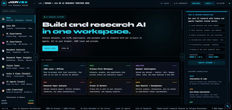 Jorvex — Data Analysis Engine screenshot 2