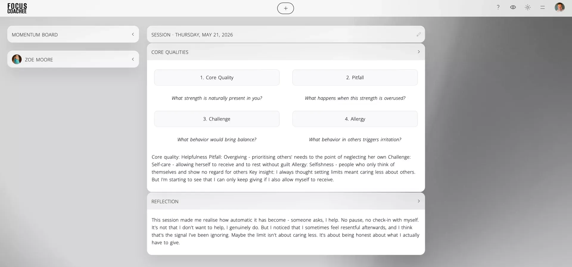 FocusCoachee screenshot