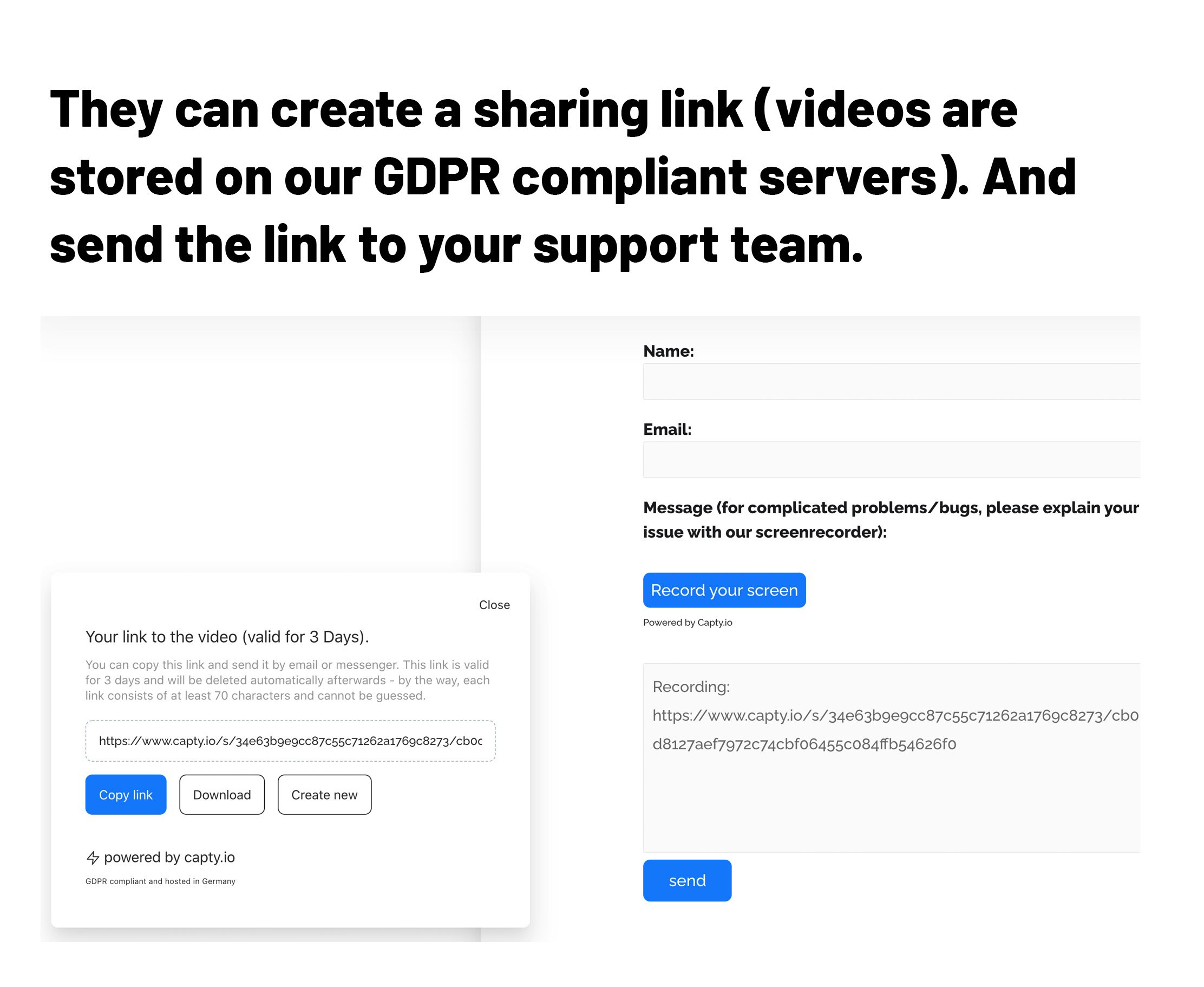 Capty.io | Screen recording integrations gallery image