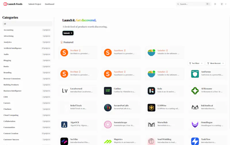 Launch Feeds screenshot 1