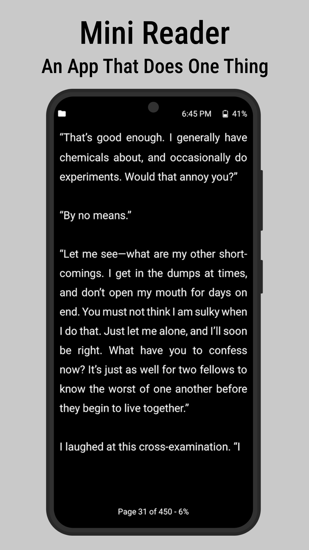 Mini Reader - Main product screenshot demonstrating key features and user interface